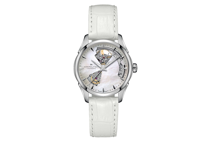 Hamilton horlogeband H32215890 - wit leer