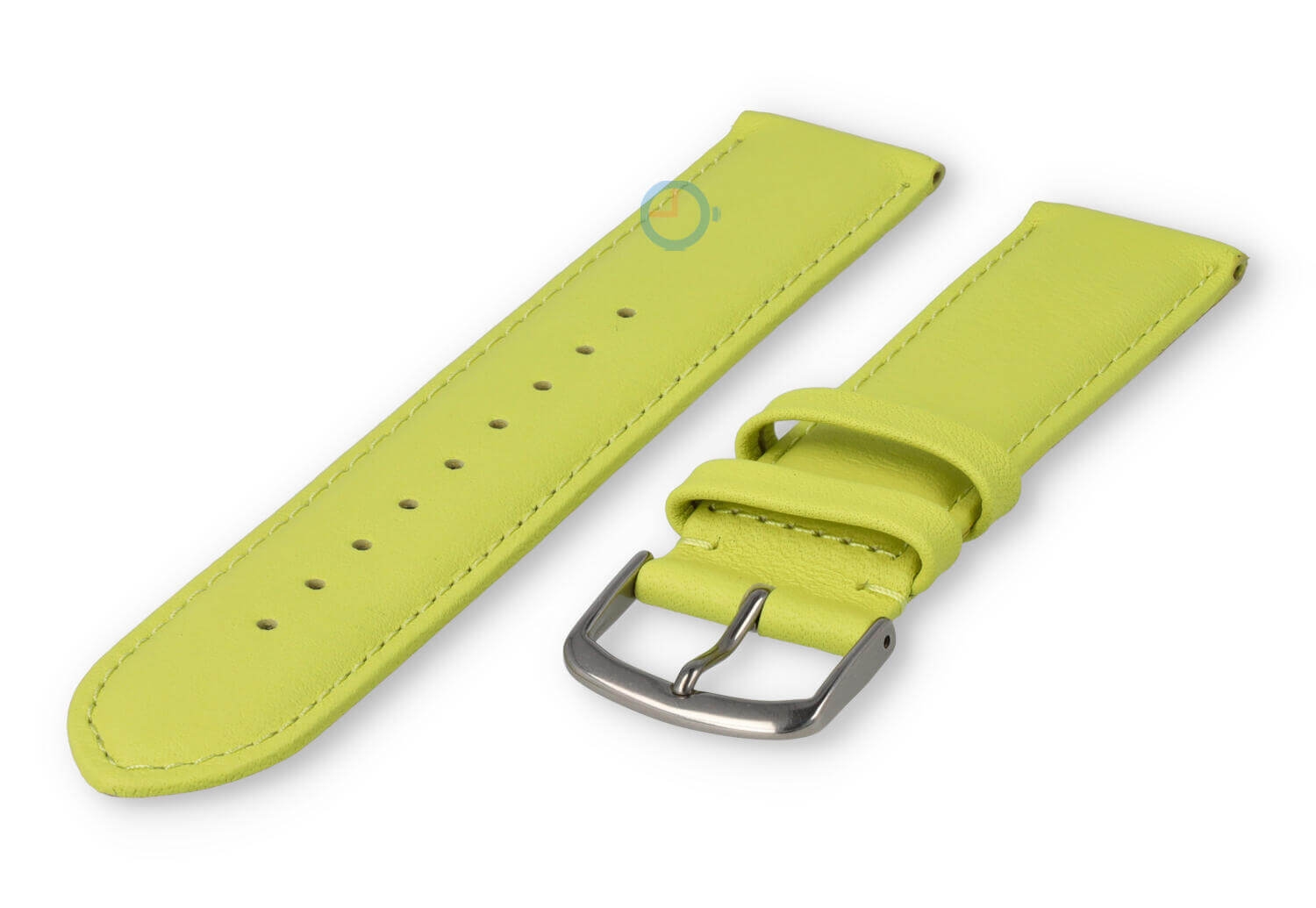 20mm horlogeband glad leer - limoen