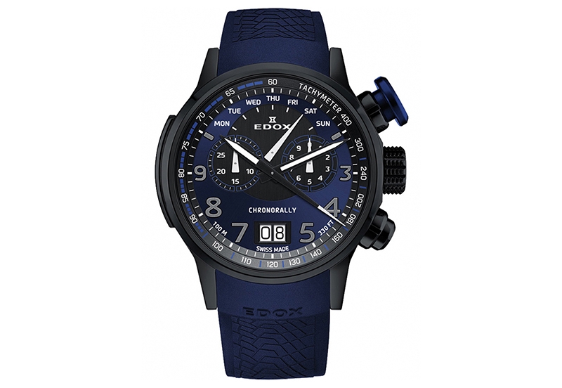 Edox Chronorally 38001 Horlogeband donkerblauw