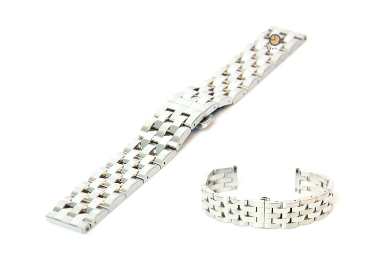 Horlogeband 18mm staal zilver - deels gepolijst (BRT)