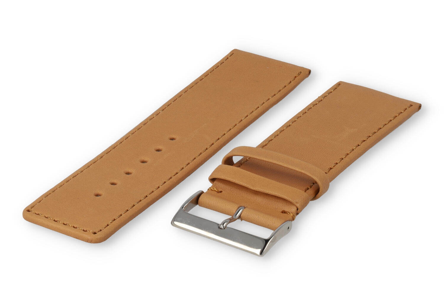 XL horlogeband glad leer - 30mm - vanille
