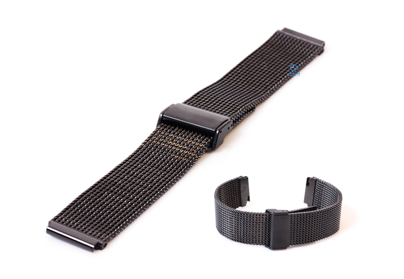 Horlogeband 18mm milanees zwart (grof)