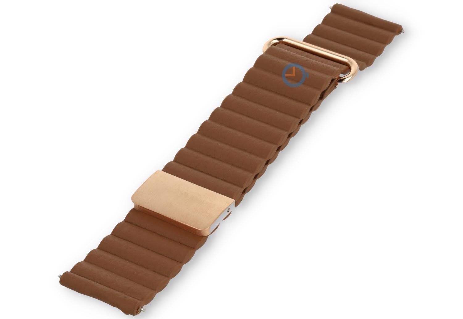 22mm leren band met magneetsluiting - bruin