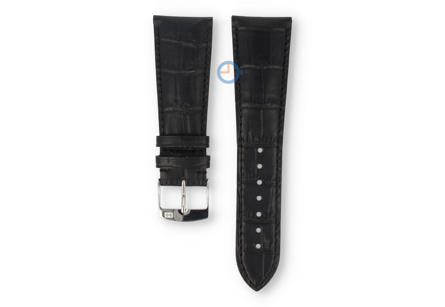 Hamilton horlogeband H29516731 - zwart leer