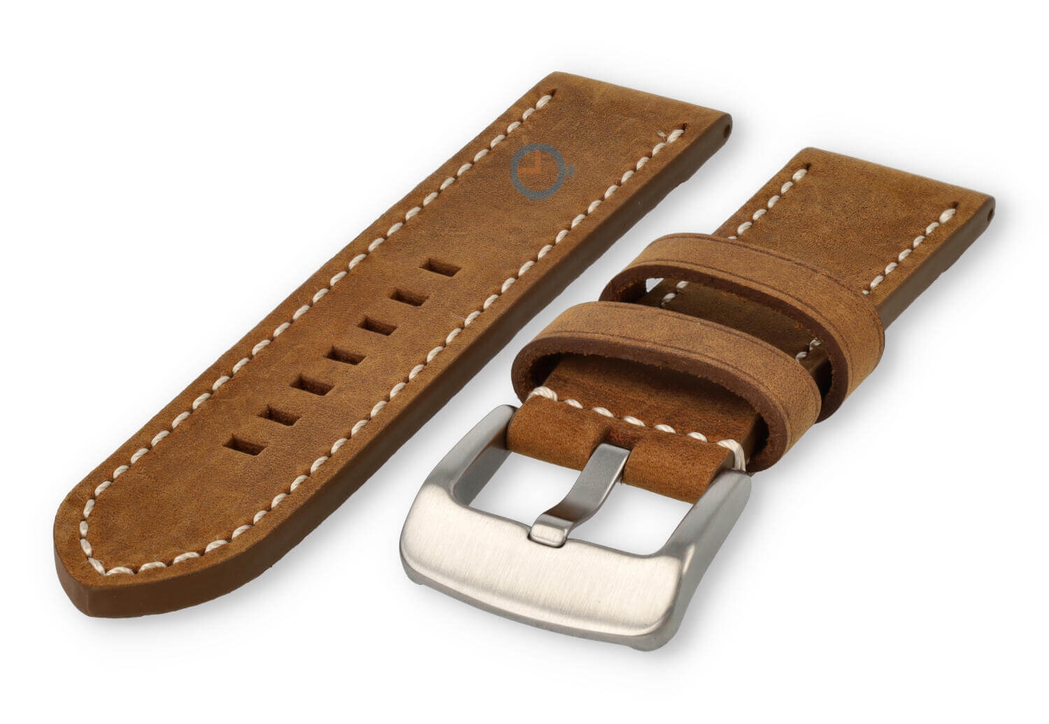 Waterafstotende horlogeband van leer - 24mm - bruin