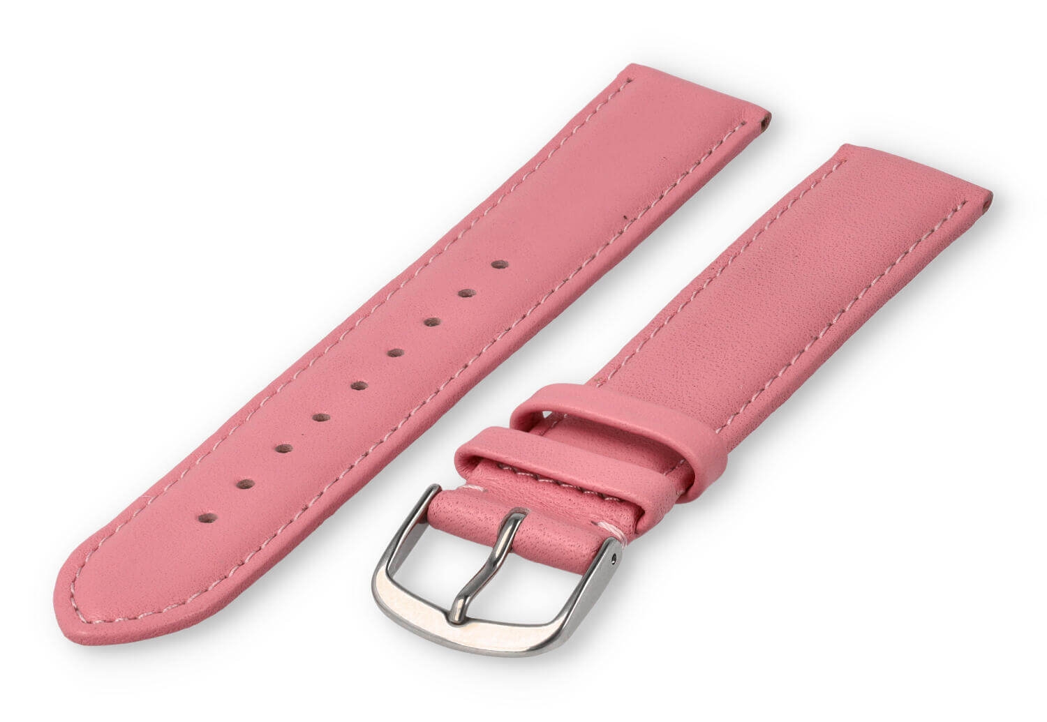 XL horlogeband glad leer - 18mm - lichtroze