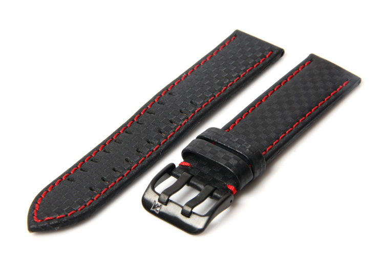 Horlogeband 20mm carbon zwart