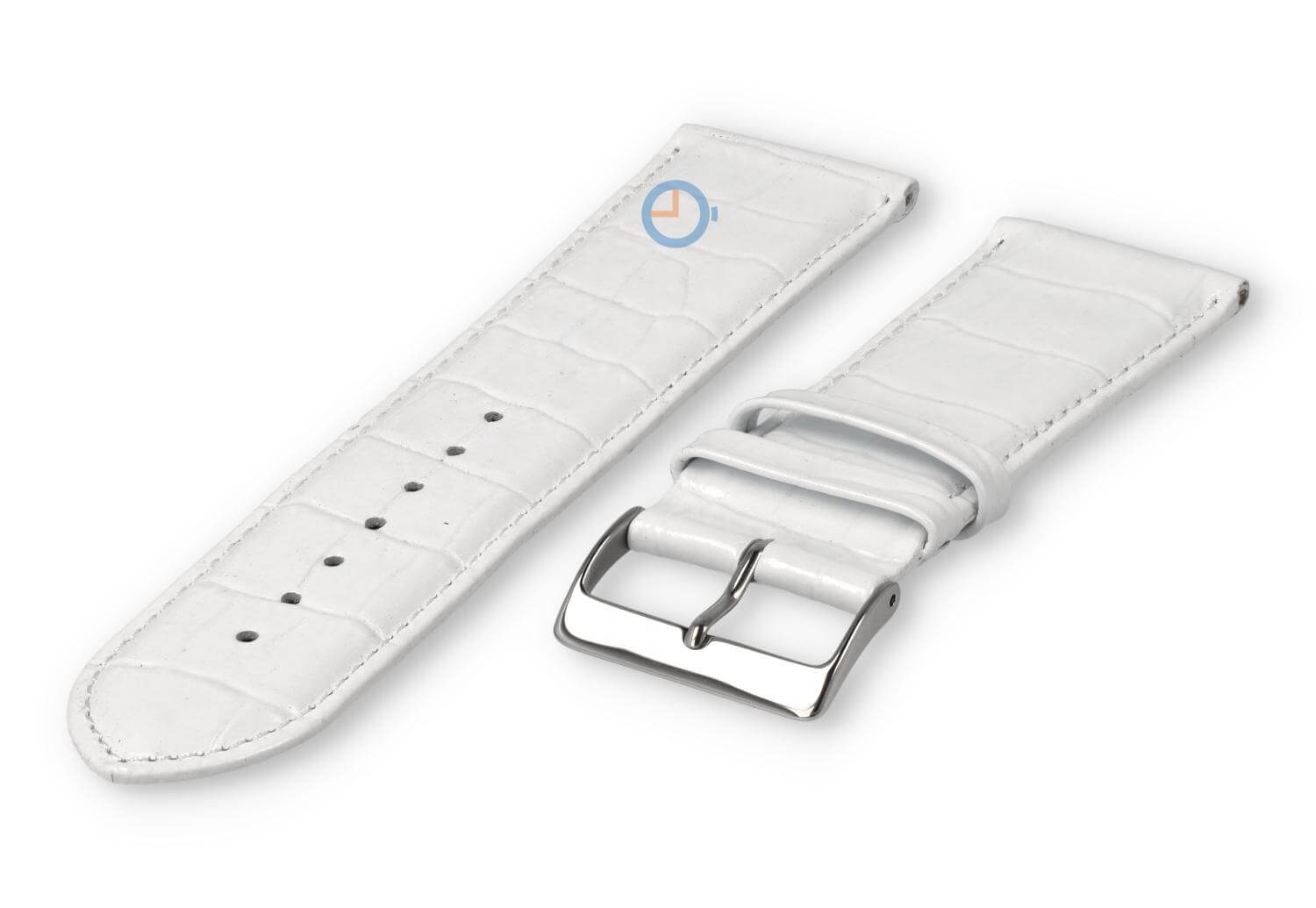 Basic croco horlogeband - 24mm - wit