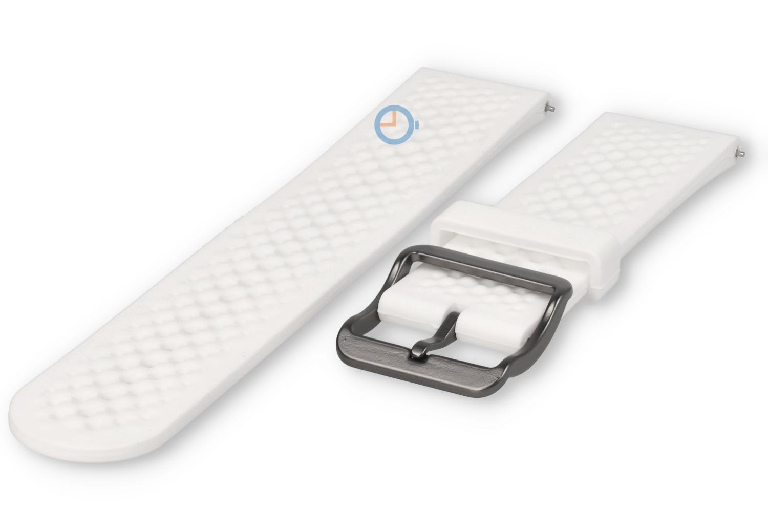 Ademend siliconen bandje - 22mm wit - perforated