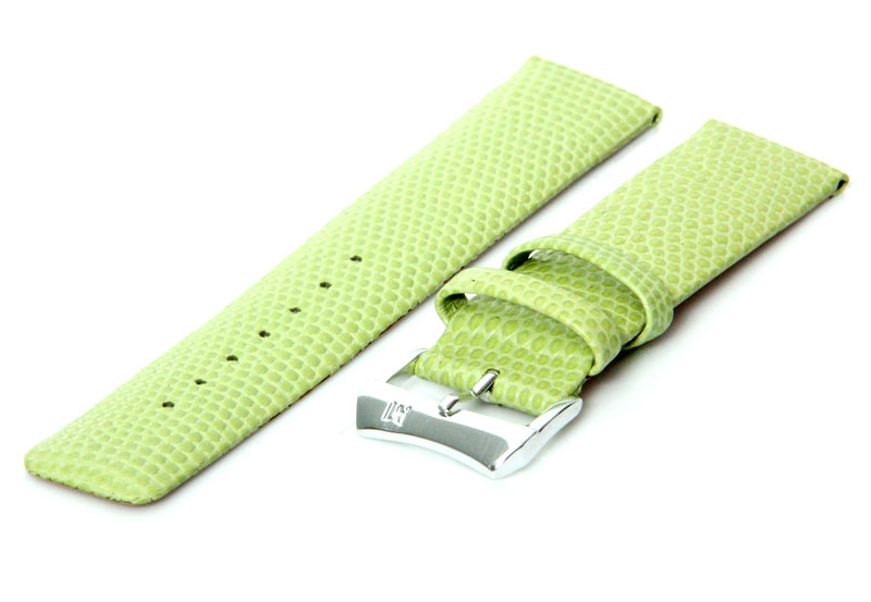Lichtgroene horlogeband hagedissenleer - 20mm