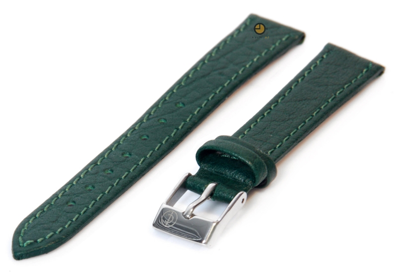 Horlogeband 14mm groen buffelleer