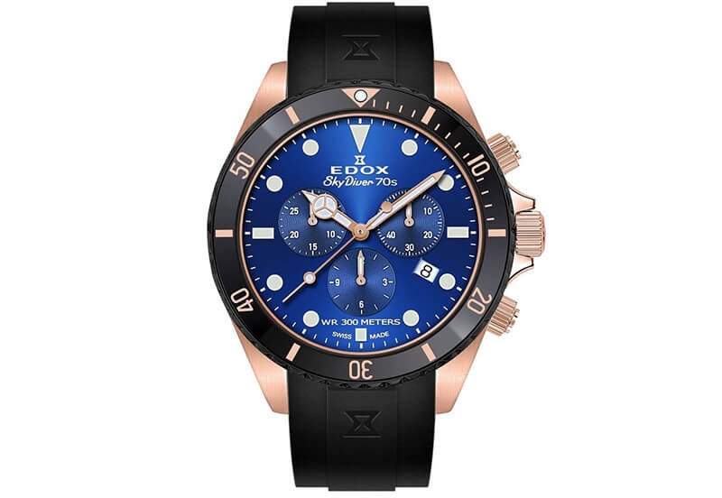 Edox SkyDiver 10238 Horlogeband Zwart