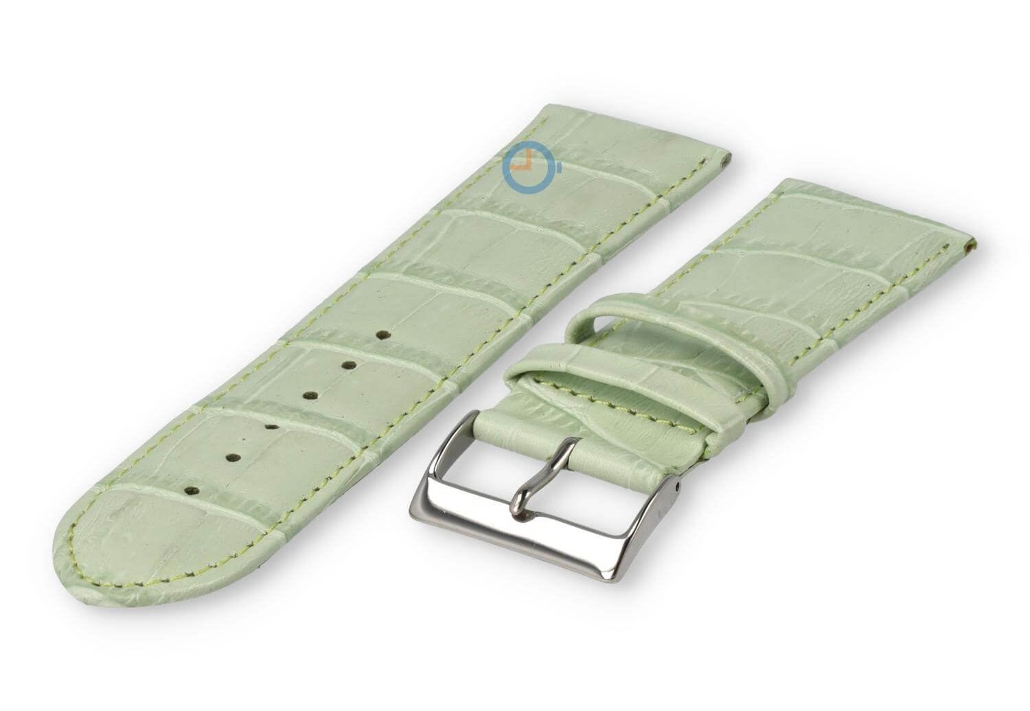 Basic croco horlogeband - 24mm - pastelgroen