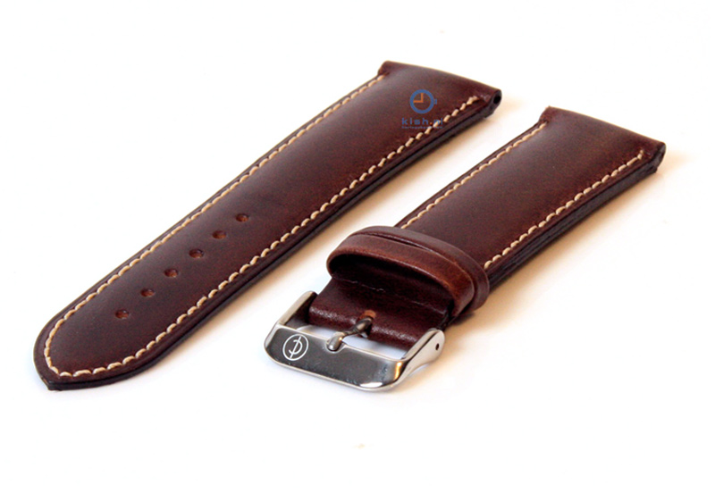 Horlogeband 24mm donkerbruin leer