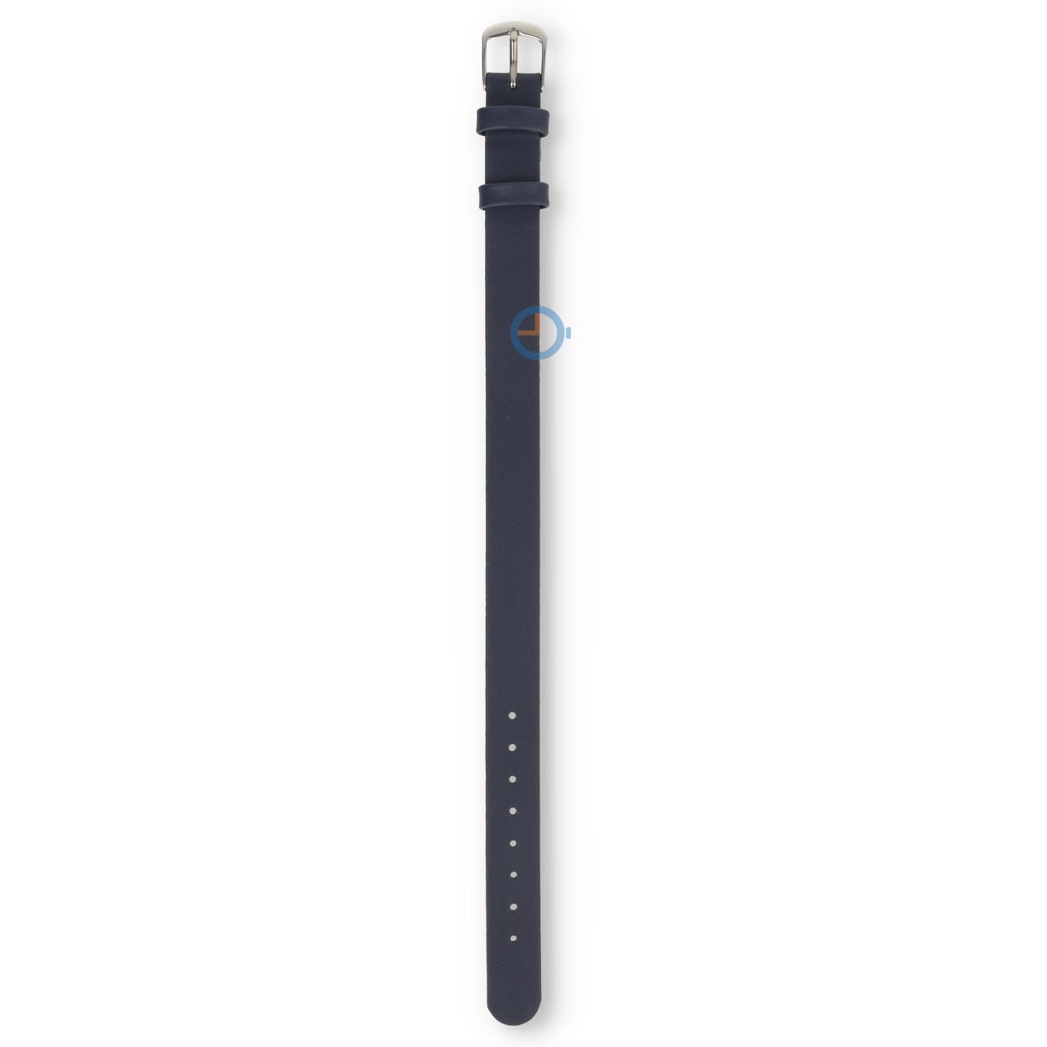 One-piece leren horlogeband - 10mm - donkerblauw