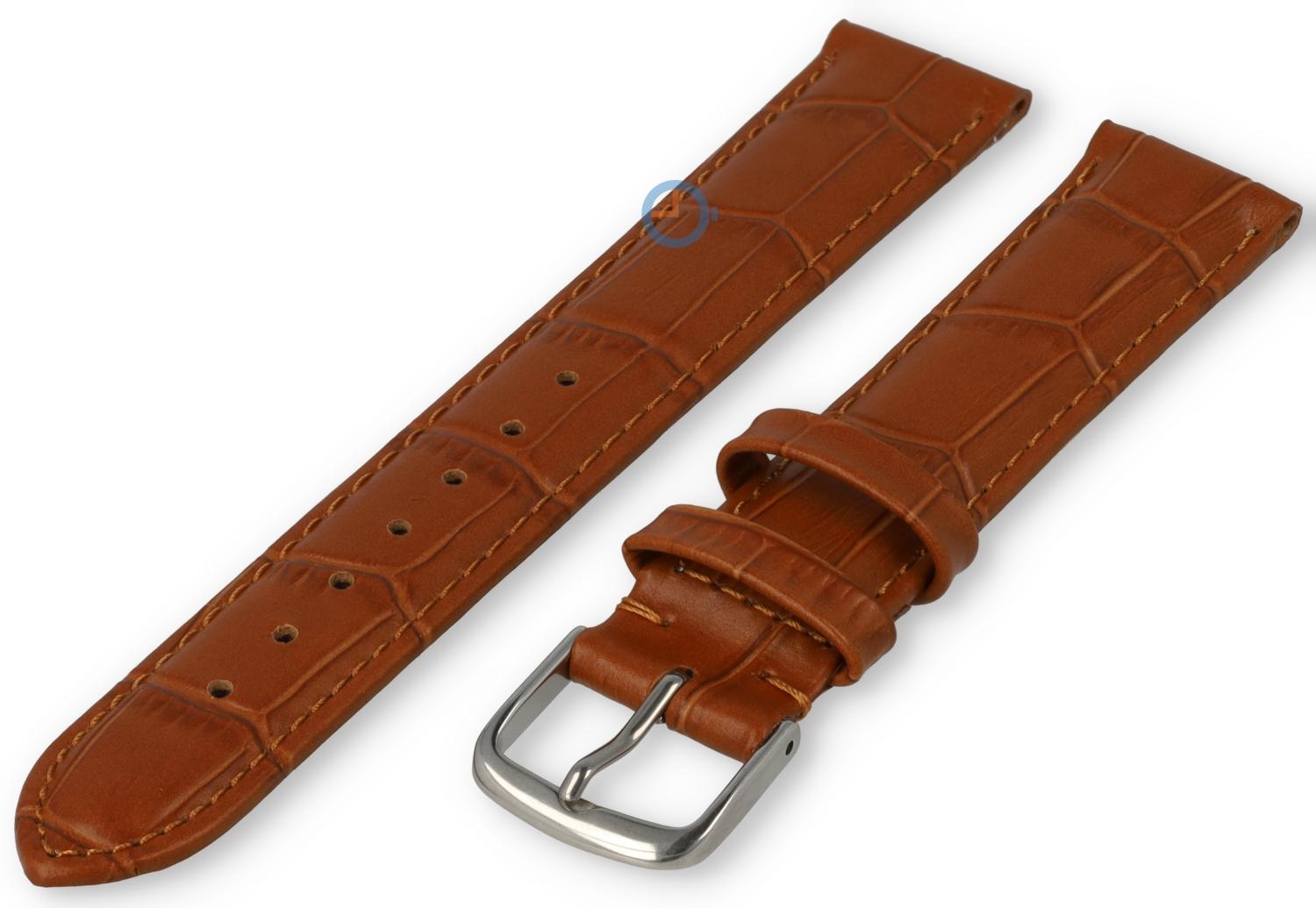 Horlogebandje 13mm - croco leer - cognacbruin