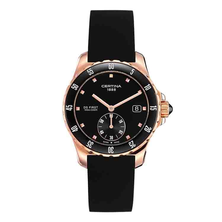 Certina bandje C0142353705100A zonder sluiting zwart rubber