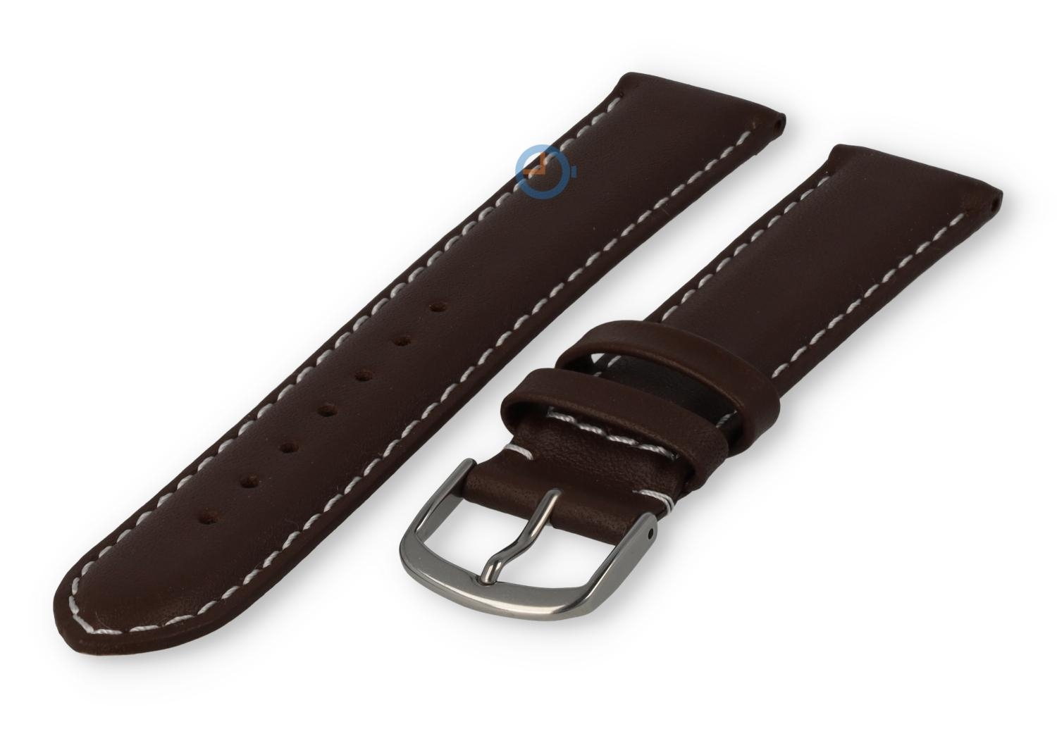 Oneven maat horlogeband leer - 19mm - donkerbruin