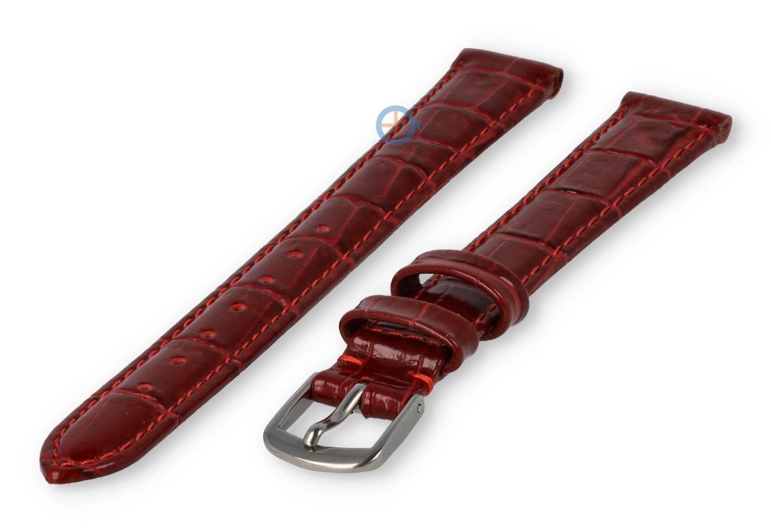 XL horlogeband van leer - 14mm - bordeaux