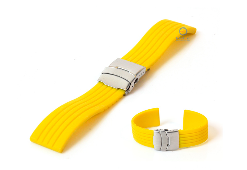 Horlogeband 24mm rubber geel