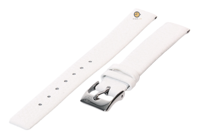 Horlogeband 12mm wit leer naadloos