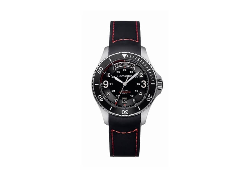 Hamilton horlogeband H64515337 - zwart siliconen