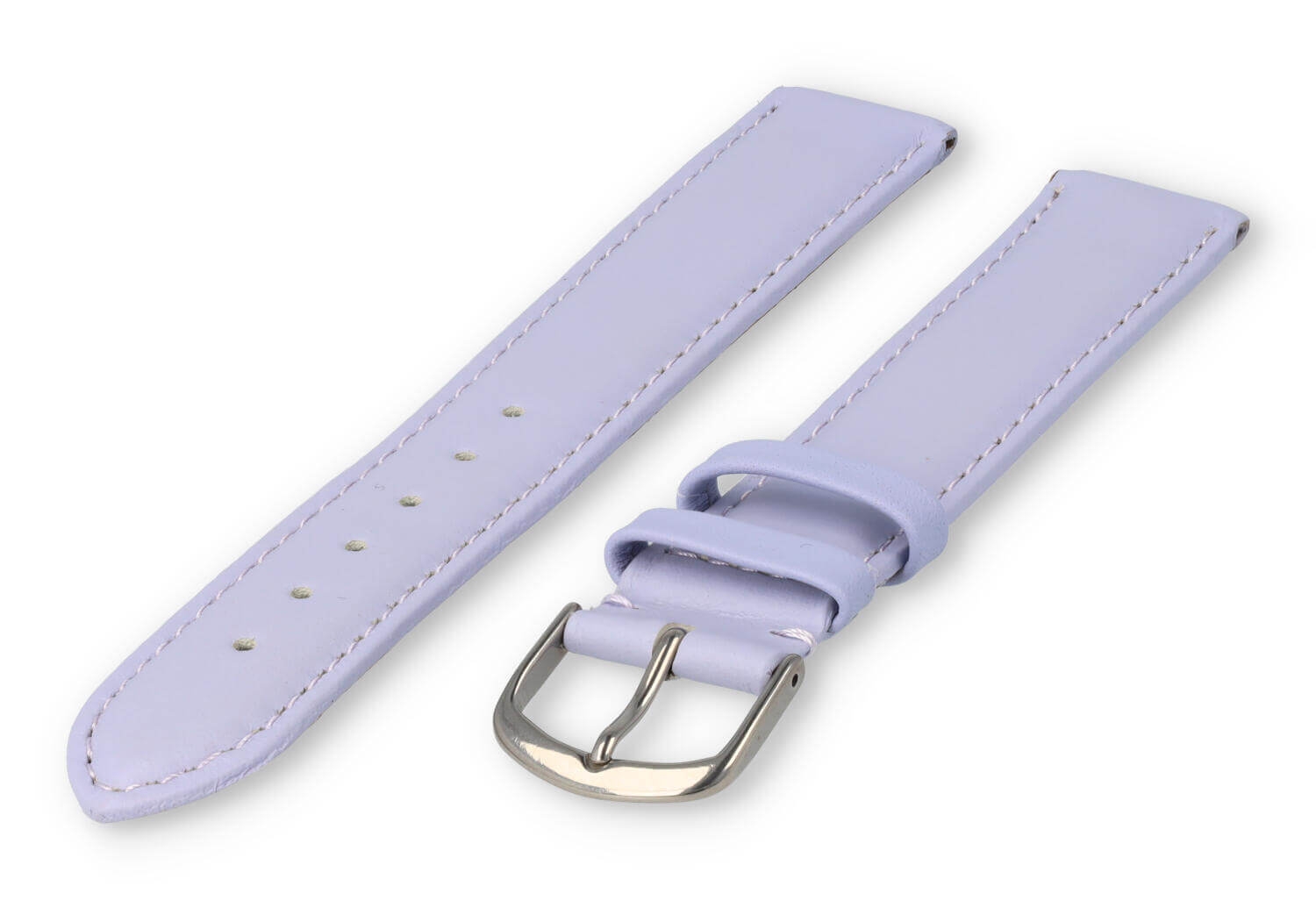 XL horlogeband glad leer - 18mm - lichtpaars