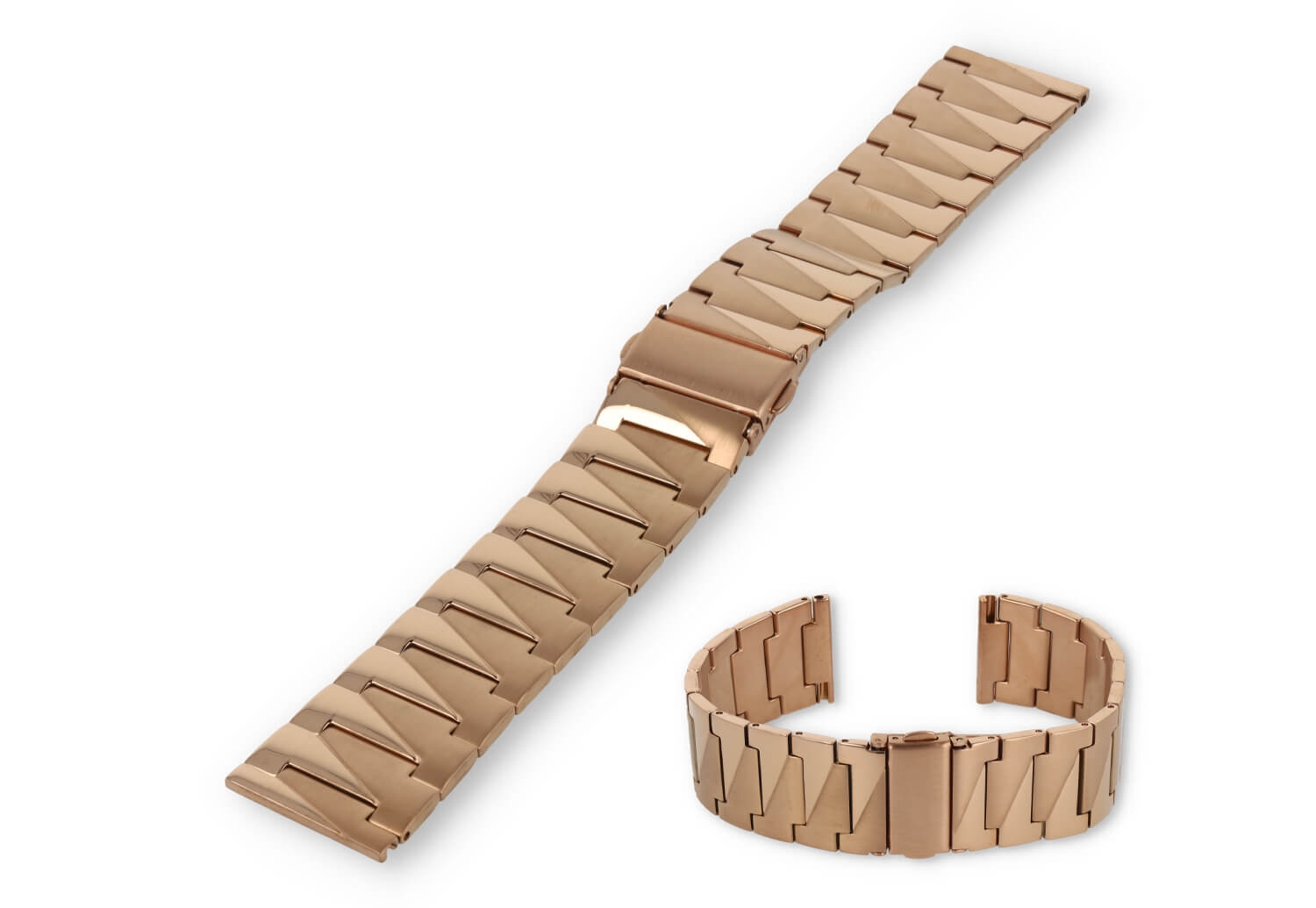 Design bandje 22mm roségoud - mat met glans