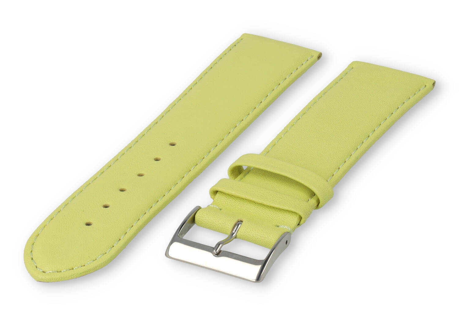 XL horlogeband glad leer - 24mm - limoen