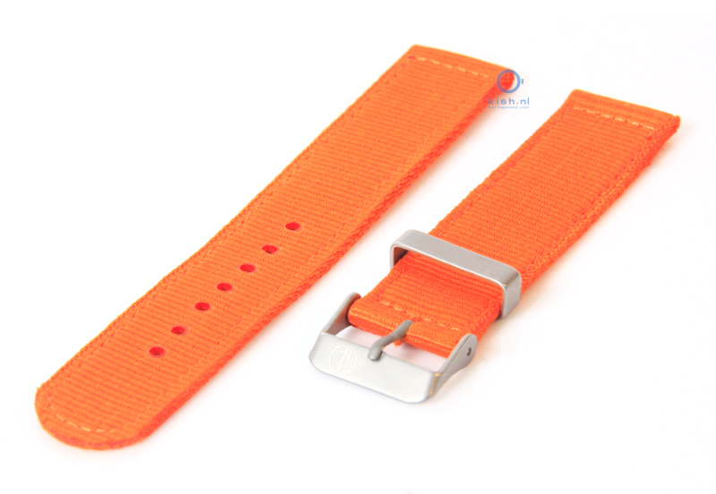 Horlogeband 18mm oranje nylon