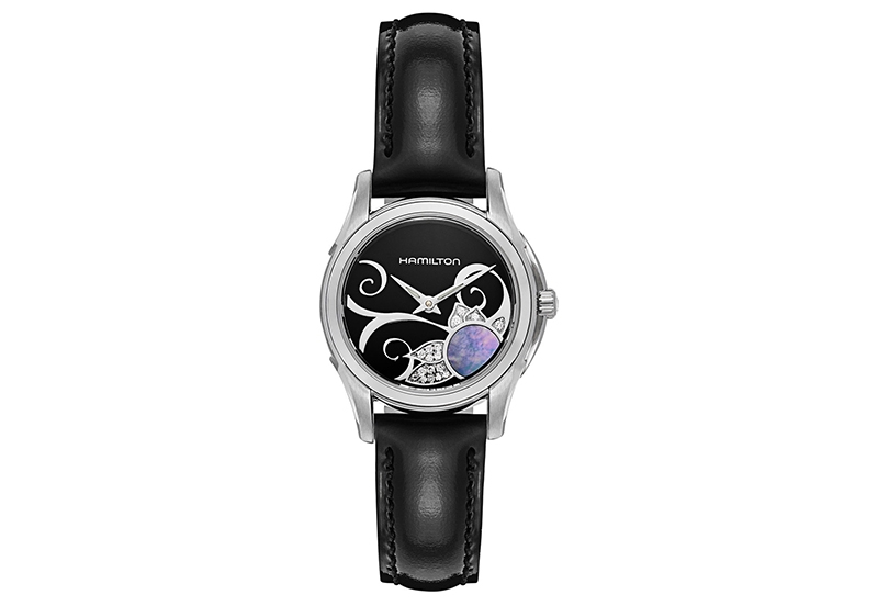 Hamilton horlogeband H32211739 - zwart leer