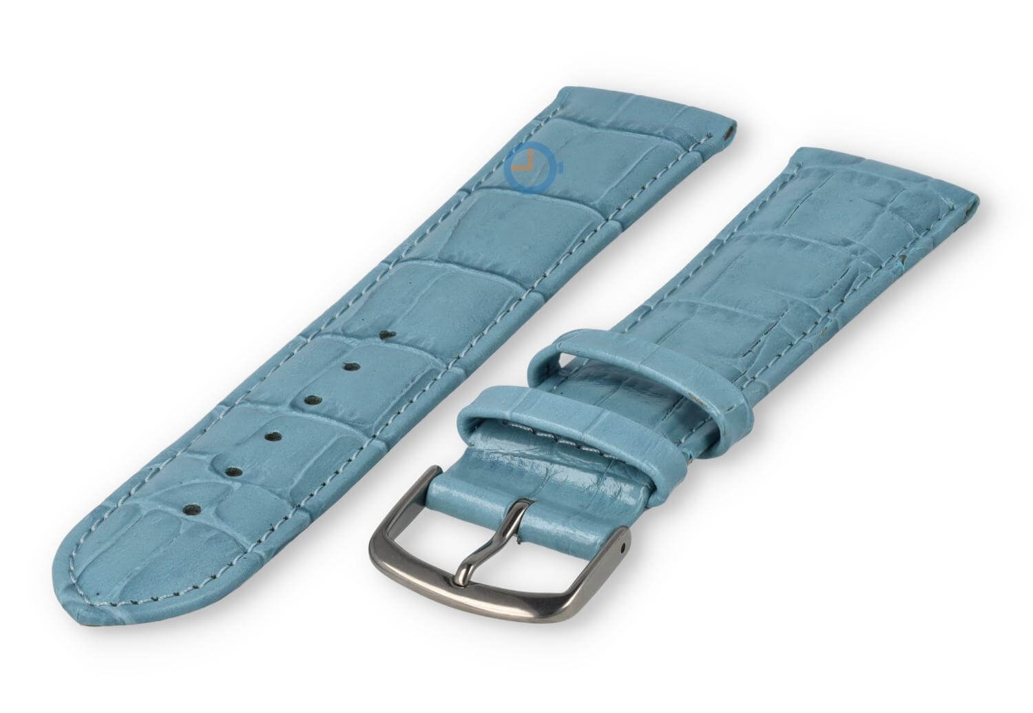 Licht opgevulde XL horlogeband - 22mm - ijsblauw