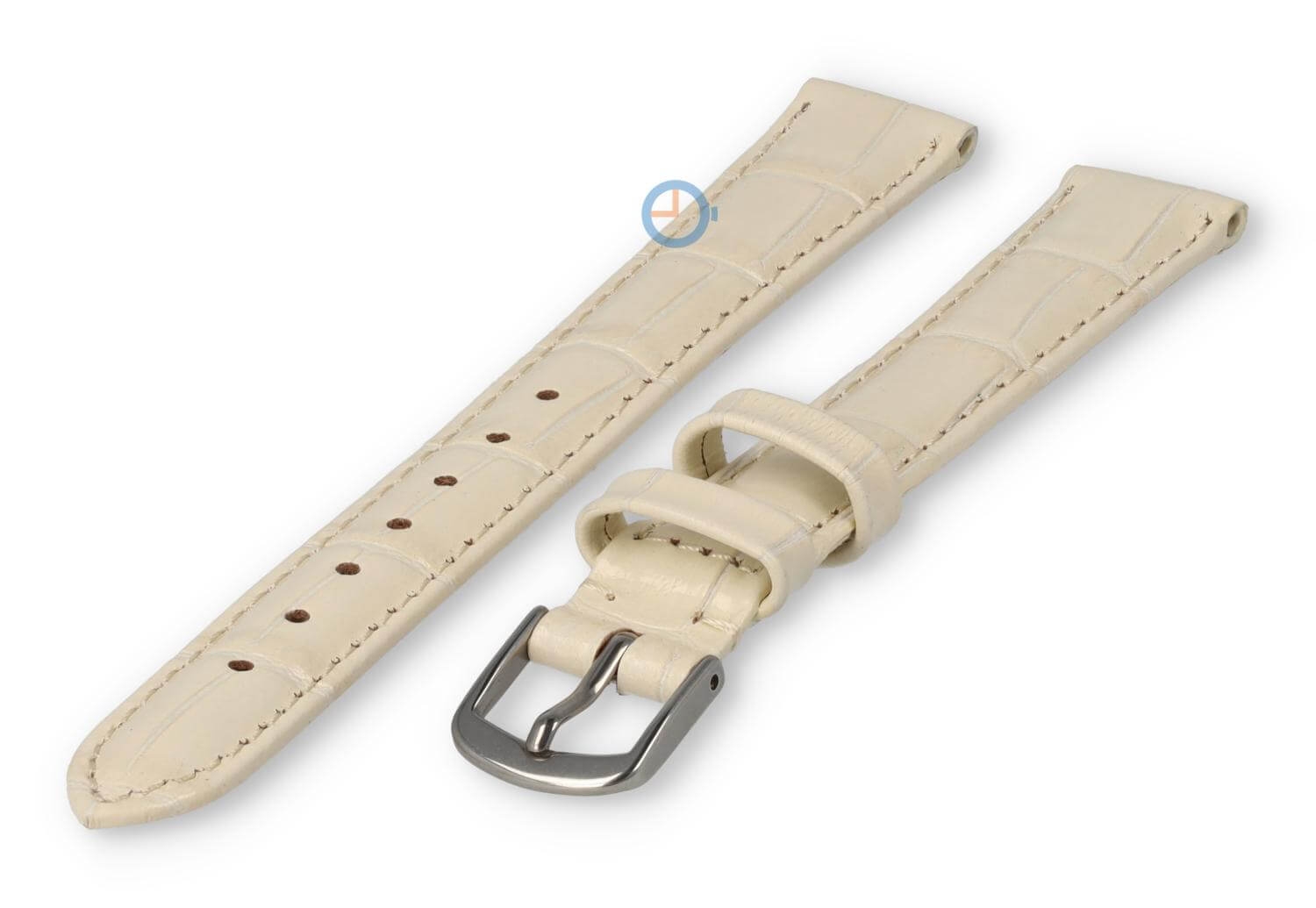 Leren XL band met krokoprint - 12mm - creme