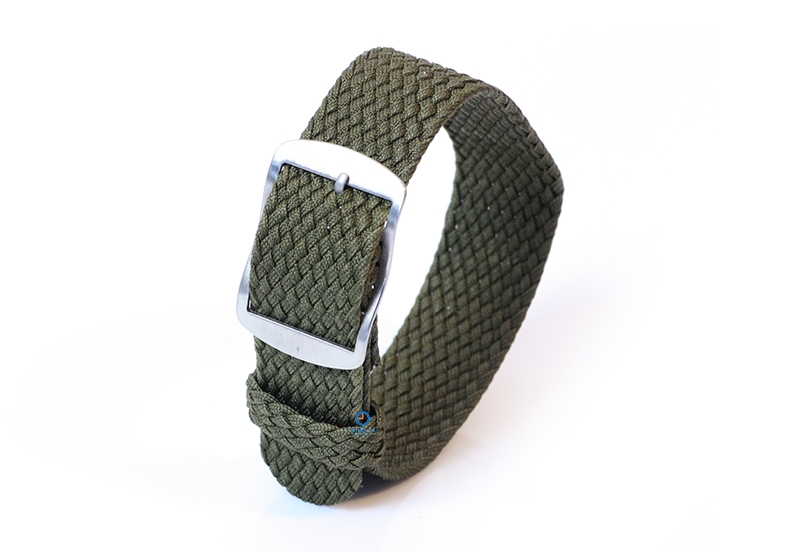 Perlon horlogeband 20mm donkergroen