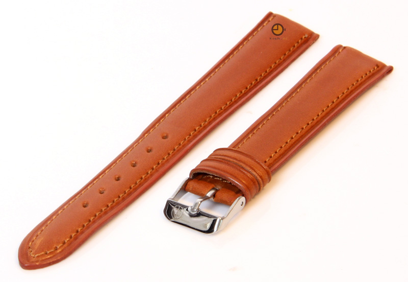 Horlogeband 18mm lichtbruin leer XXL
