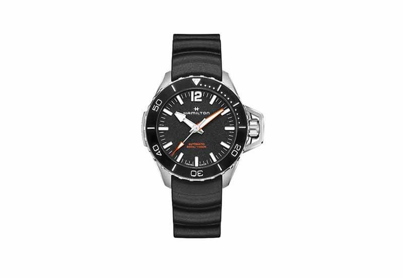 Hamilton horlogeband H77825330 - zwart siliconen