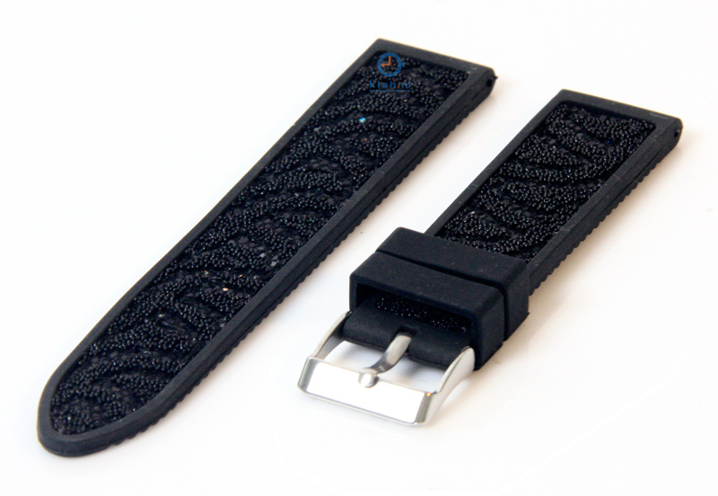 Horlogeband 22mm rubber zwart