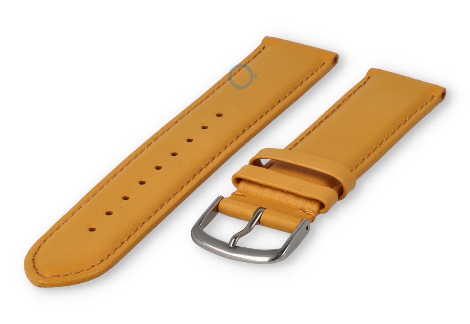 20mm horlogeband glad leer - mosterdgeel