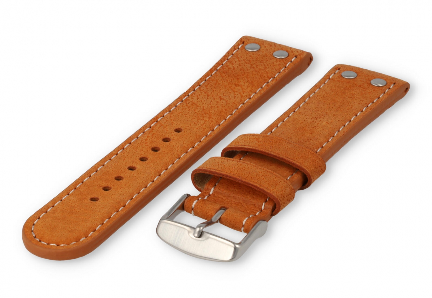 Flieger XL horlogeband 24mm cognacbruin leer