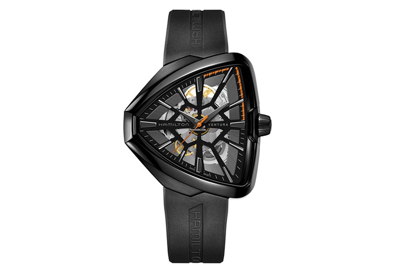 Hamilton horlogeband H24595331 - zwart siliconen