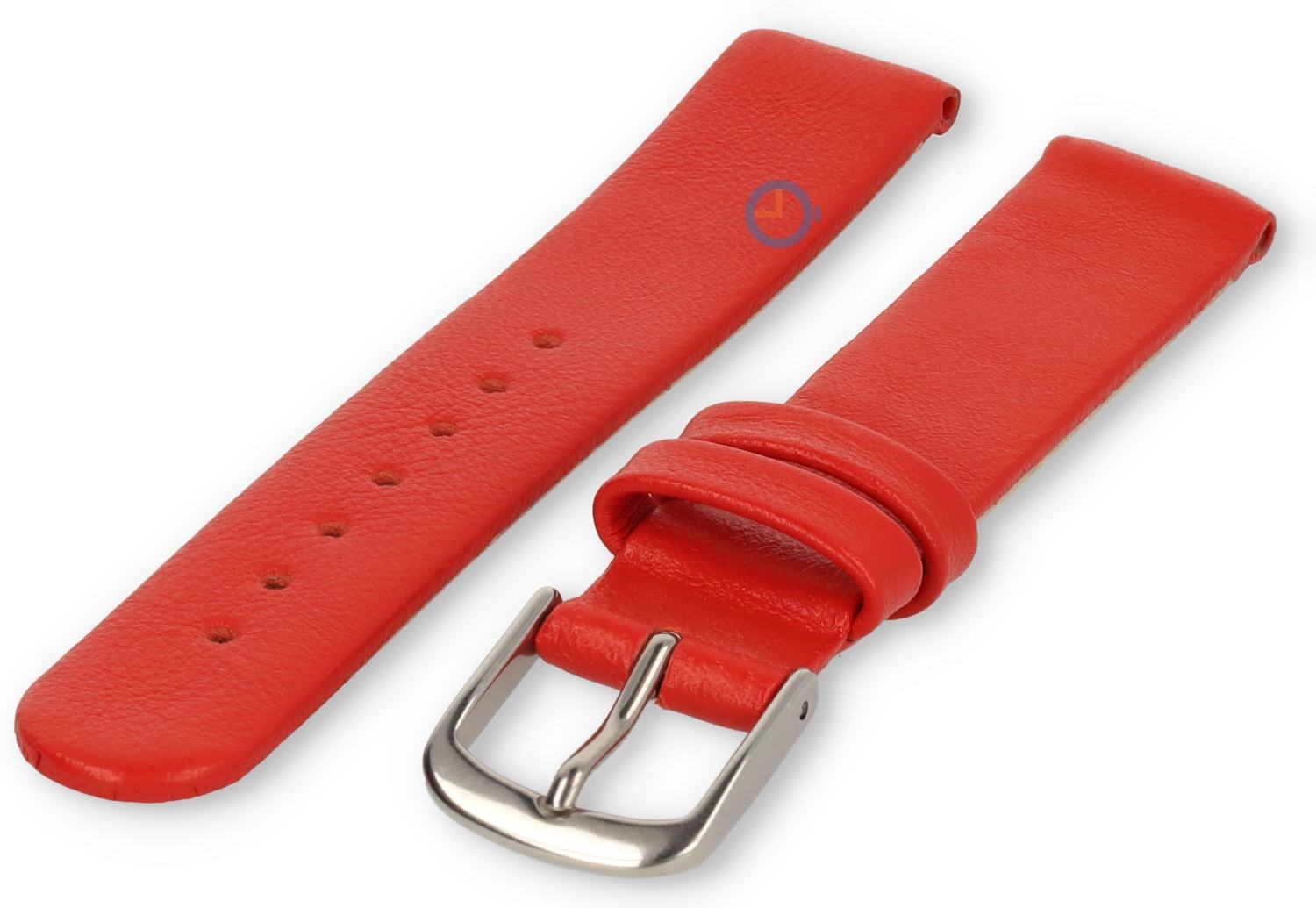 Kort horlogebandje - 16mm - aardbei-rood