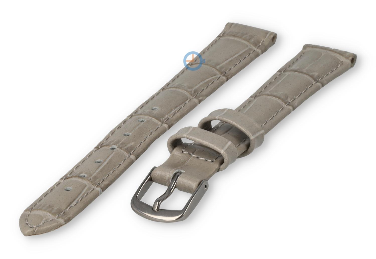 XL horlogeband van leer - 14mm - lichtgrijs