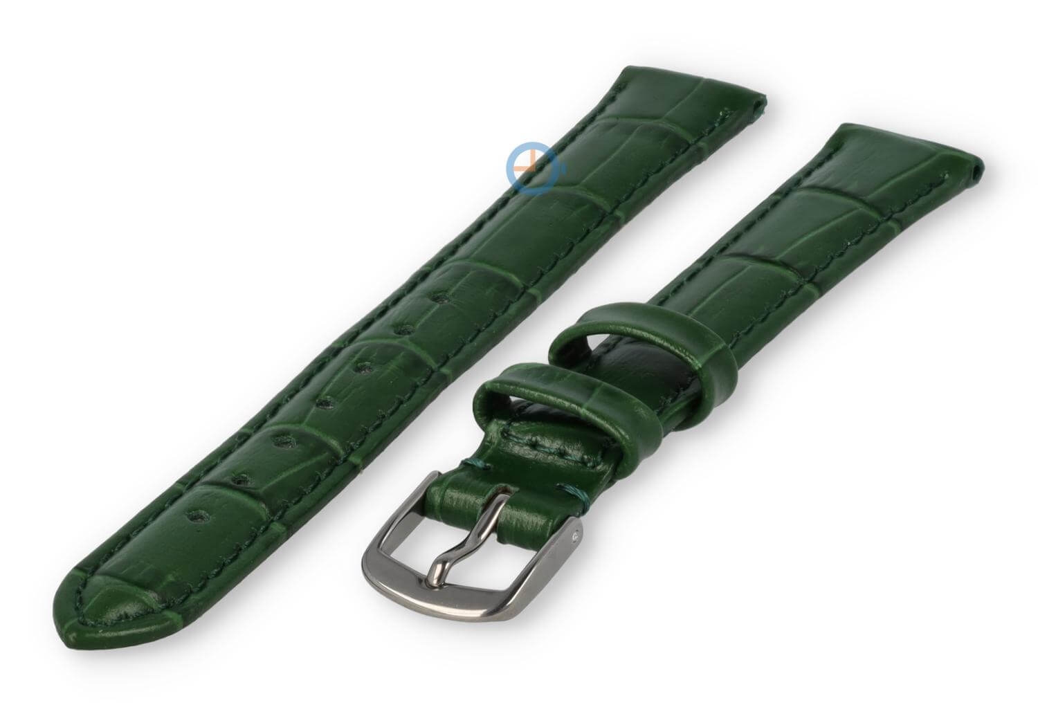 XL horlogeband van leer - 14mm - jachtgroen