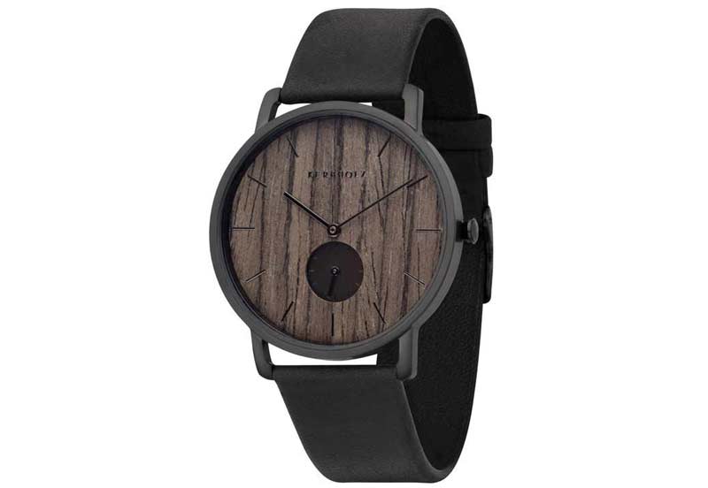Kerbholz Fritz horlogeband Walnut/Midnight Black