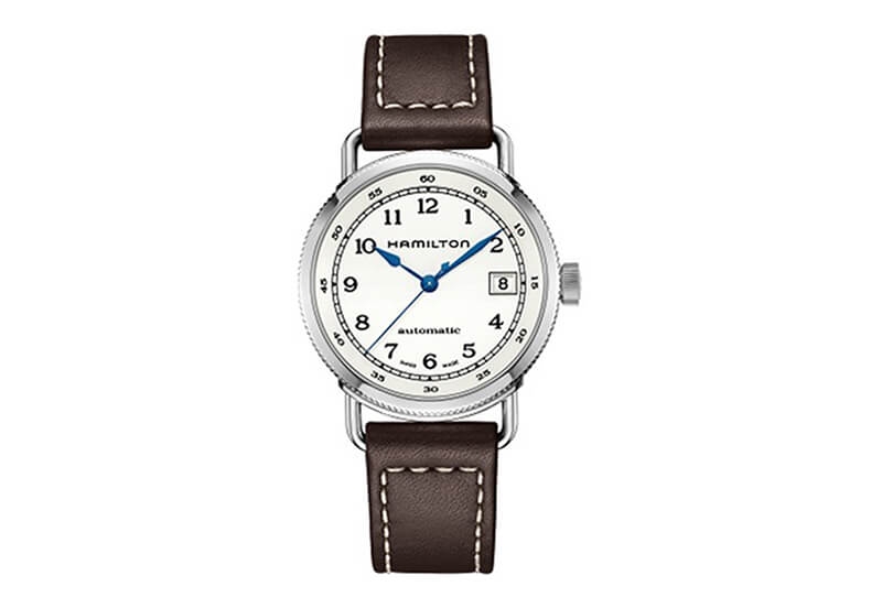 Hamilton horlogeband H78215553 - bruin leer