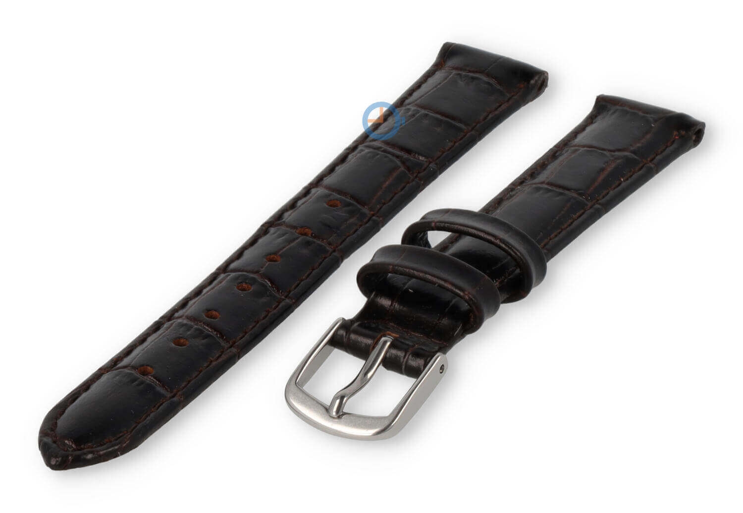 Kleine horlogeband van leer - 14mm - donkerbruin