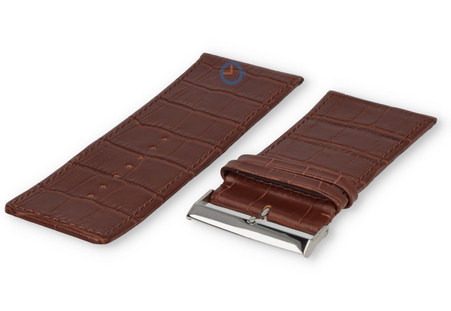 Luxe croco horlogeband - 40mm - donkerbruin
