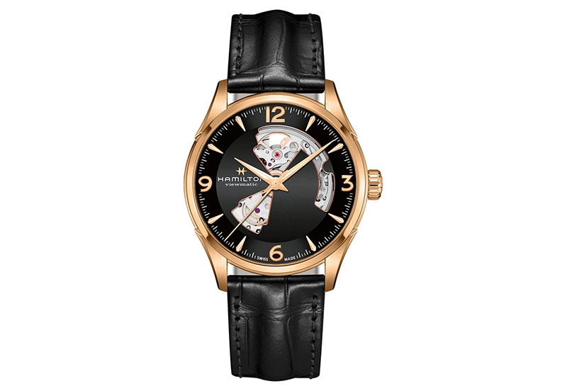 Hamilton horlogeband H32735731 - zwart leer