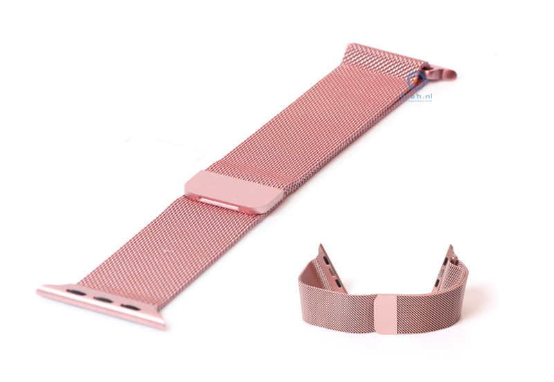 Apple watch horlogeband milanees roze (38mm/40mm)