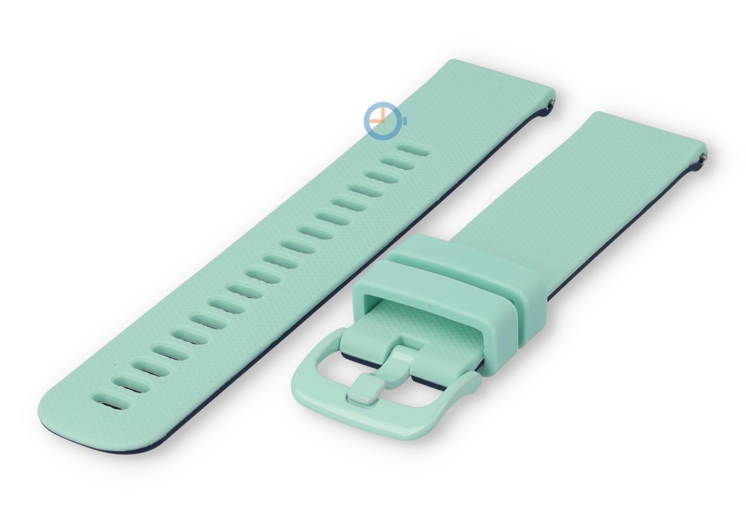 Siliconen horlogebandje 20mm - mint/navy